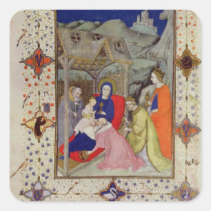 MS 11060-11061 Uren Notre Dame: Sexte, Adorati Vierkante Sticker