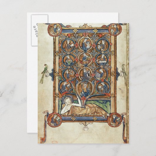 Ms 21926 The Tree of Jesse from a psalter Briefkaart (Voorkant / Achterkant)