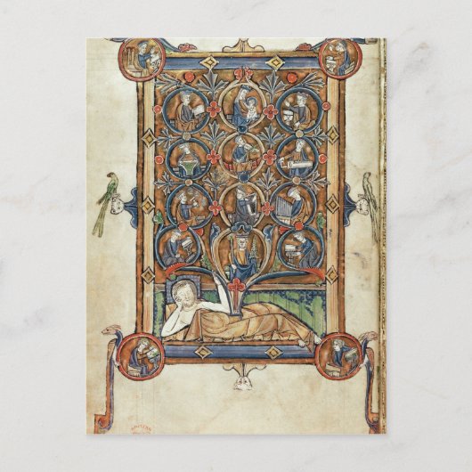 Ms 21926 The Tree of Jesse from a psalter Briefkaart (Voorkant)