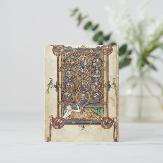 Ms 21926 The Tree of Jesse from a psalter Briefkaart (Staand voorkant)