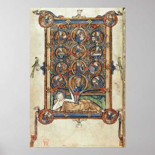 Ms 21926 The Tree of Jesse from a psalter Poster (Voorkant)