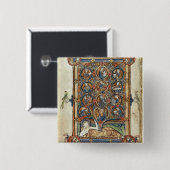 Ms 21926 The Tree of Jesse from a psalter Vierkante Button 5,1 Cm (Voorkant /achterkant)