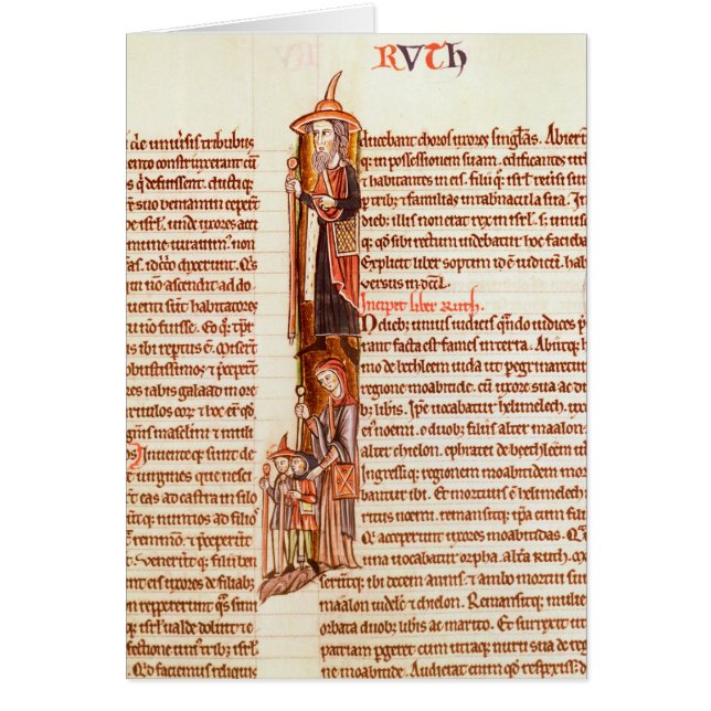 Ms 21 fol.97 Ruth and Boaz, uit een Bijbel (Voorkant)