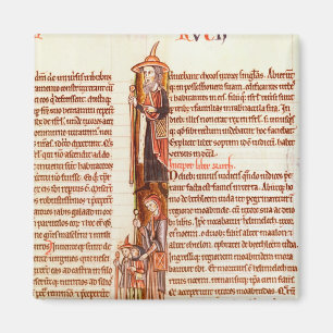 Ms 21 fol.97 Ruth and Boaz, uit een Bijbel Magneet