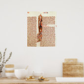 Ms 21 fol.97 Ruth and Boaz, uit een Bijbel Poster (Keuken)