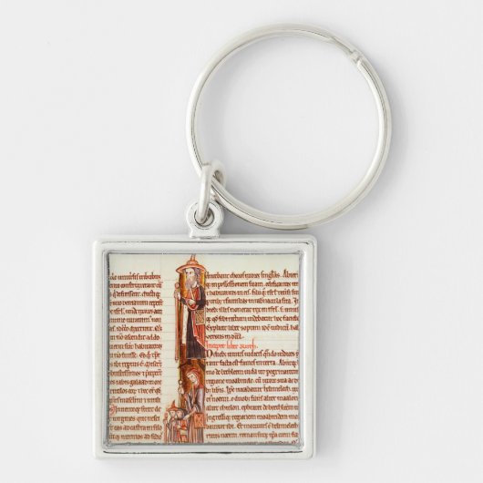 Ms 21 fol.97 Ruth and Boaz, uit een Bijbel Sleutelhanger (Voorkant)