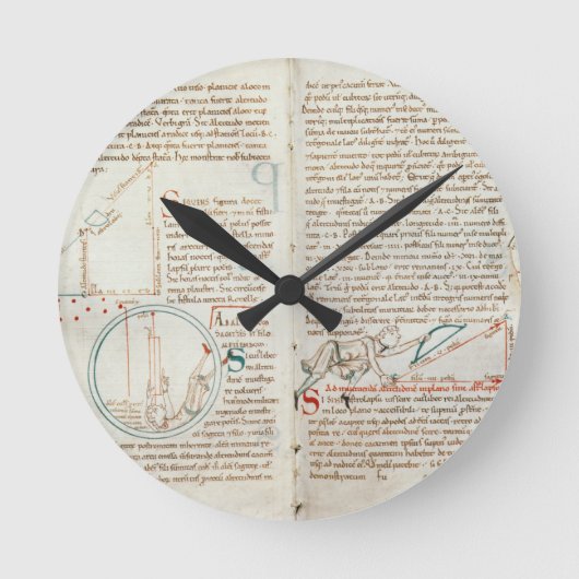 Ms 235 f.32 & 33 Geometry, van een 'Traite d'Astro Ronde Klok (Voorkant)