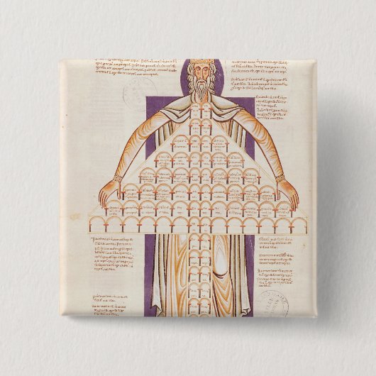 Ms 354 fol.256v Boom van de Consanguinity Vierkante Button 5,1 Cm (Voorkant)