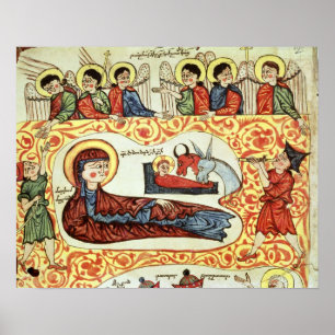 Ms 404 fol.1v The Natitivity, uit een evangelie Poster