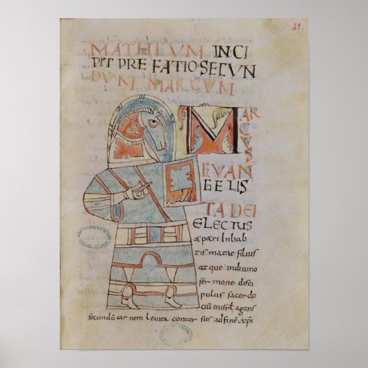 Ms 8 f.42 St. Mark the Evangelist Poster (Voorkant)