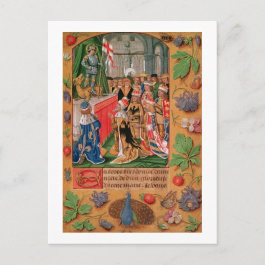 Ms Add 25698 f.3 Verlichtde pagina uit een boek va Briefkaart (Voorkant)