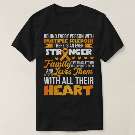 MS Awareness Family Multiple Sclerose Ondersteunin T-shirt (Design voorkant)