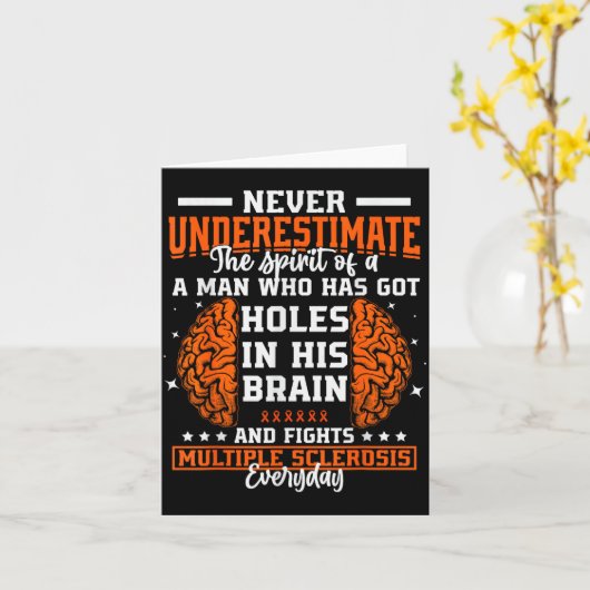 Ms Awareness Funny Multiple Sclerosis Awareness Fu Kaart (Gele Bloem)