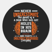 Ms Awareness Funny Multiple Sclerosis Awareness Fu Ronde Sticker (Voorkant)