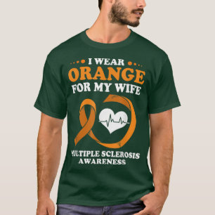 MS Awareness Husband I Draag Oranje voor mijn vrou T-shirt