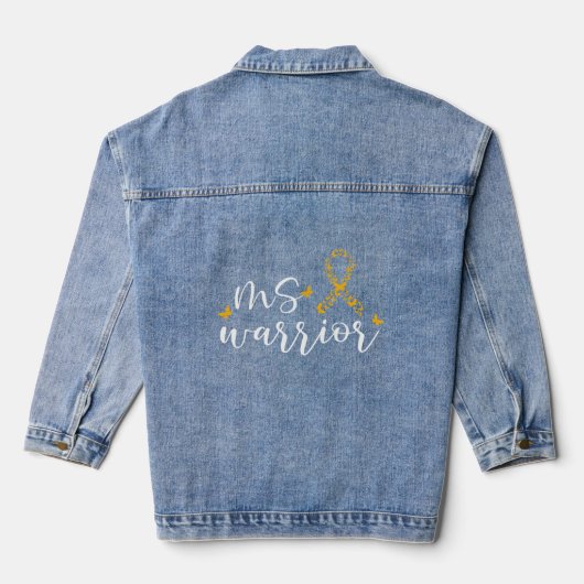 MS Awareness Maand Multiple Sclerose MS Warrior B Denim Jacket (Achterkant)
