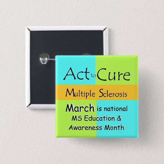 MS Awareness Month Button of Pin (Voorkant /achterkant)