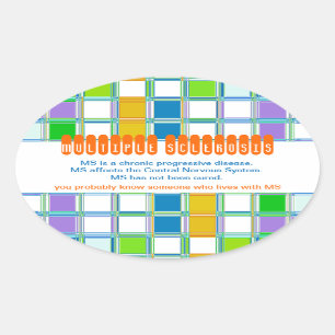 MS Awareness Oval Stickers for Multiple Sclerosis