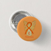 MS Awareness Ribbon Oranje Angel - Aangepaste Butt Ronde Button 3,2 Cm (Voorkant /achterkant)
