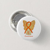 MS Awareness Ribbon Oranje Angel - Aangepaste Butt Ronde Button 3,2 Cm (Voorkant /achterkant)