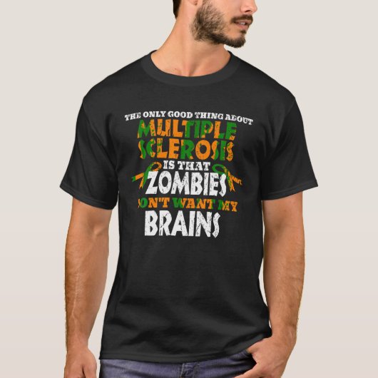 MS Awareness Shirt Zombies willen mijn hersenen ni (Voorkant)