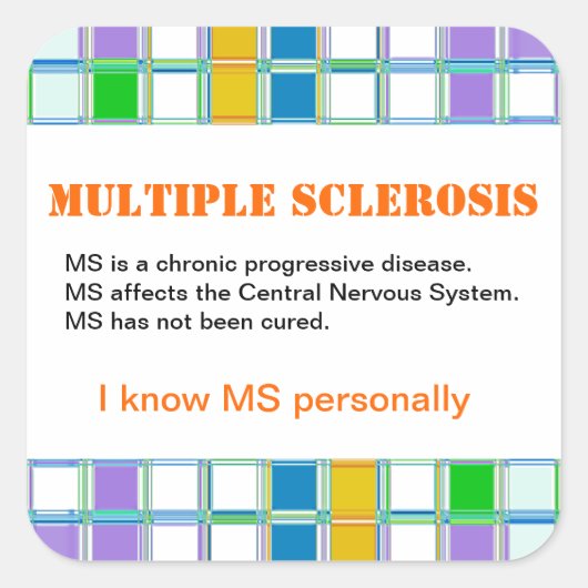 MS Awareness Stickers for Multiple Sclerosis (Voorkant)
