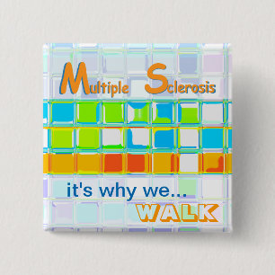 MS Awareness Team Pin ~ Custom Buttonnen Vierkante Button 5,1 Cm