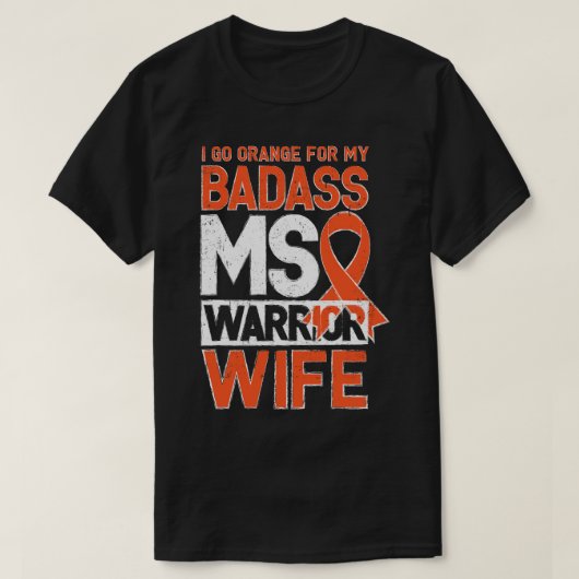 MS Awareness Warrior Wif Multiple Sclerose T-shirt (Design voorkant)