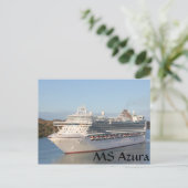 MS Azura Cruise Ship Close-up on Antigua Briefkaart (Staand voorkant)