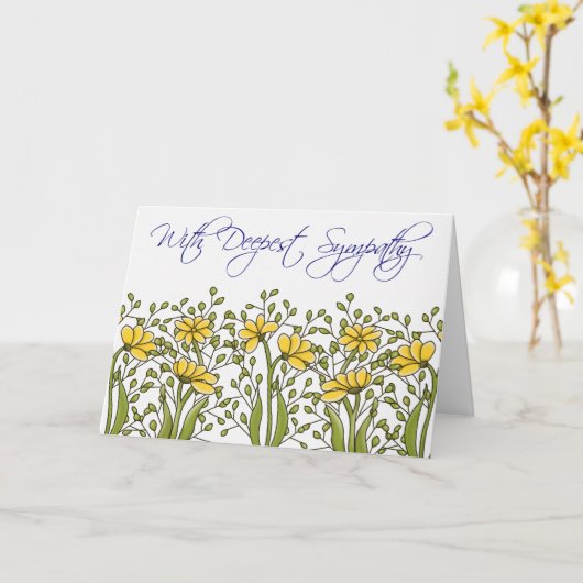 Ms Bren Sympathy Kaart (Gele Bloem)