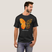 MS Butterfly Oranje Ribbon Multiple Sclerosis Awar T-shirt (Voorkant volledig)