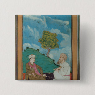 Ms D-181 fol.9 A Teacher and his Pupil, 1674 Vierkante Button 5,1 Cm