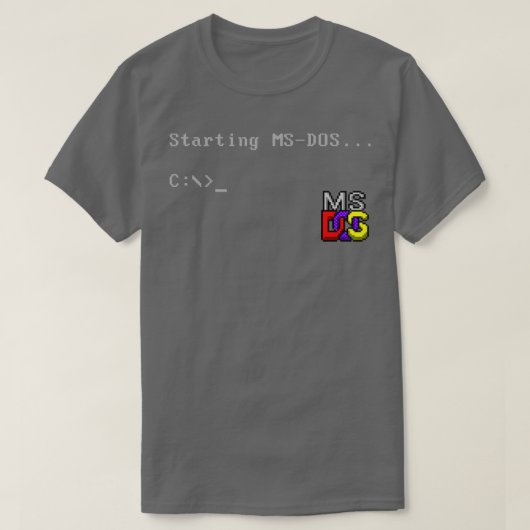 MS DOS Prompt Retro Computer Nerd Nostalgie T-shirt (Design voorkant)