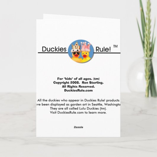 Ms. Ducky Claus Feestdagen Kaart (Achterkant)