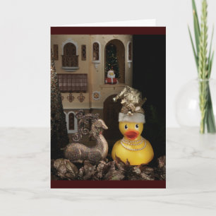 Ms. Ducky Claus Feestdagen Kaart
