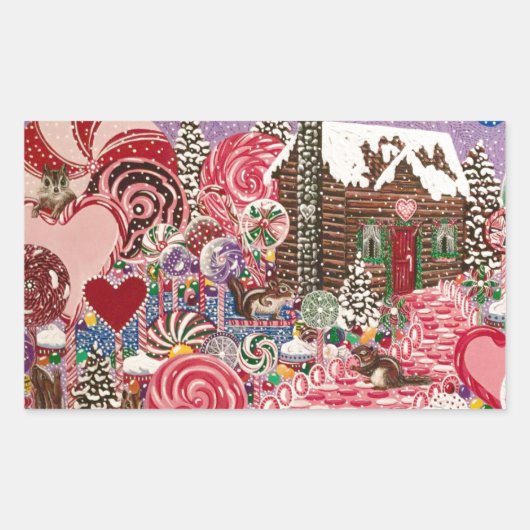 Ms Elizabeth's Peppermint World Rechthoekige Sticker (Voorkant)