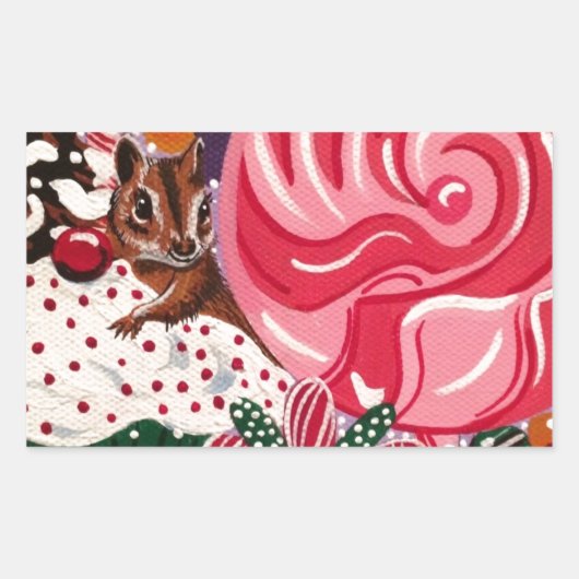 "Ms Elizabeth's Peppermint World" Rechthoekige Sticker (Voorkant)