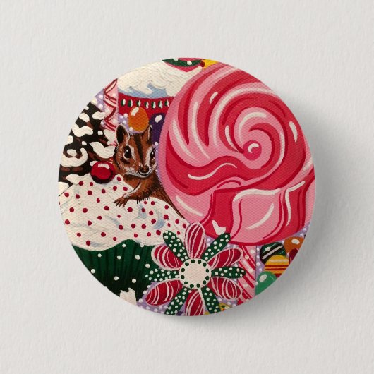 "Ms Elizabeth's Peppermint World" Ronde Button 5,7 Cm (Voorkant)
