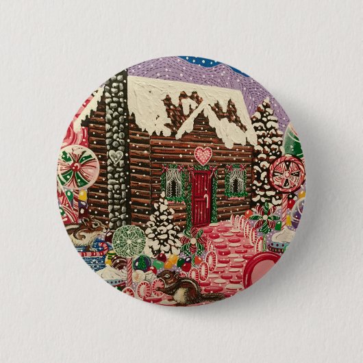 Ms Elizabeth's Peppermint World Ronde Button 5,7 Cm (Voorkant)