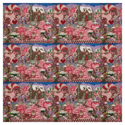 "Ms Elizabeth's Peppermint World" Stof (Swatch)