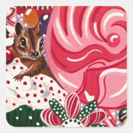 "Ms Elizabeth's Peppermint World" Vierkante Sticker