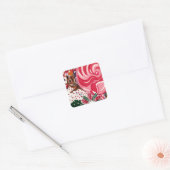 "Ms Elizabeth's Peppermint World" Vierkante Sticker (Envelop)