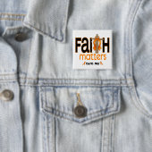 MS Faith Matters Cross 1 Vierkante Button 5,1 Cm (In situ)