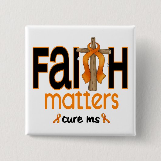 MS Faith Matters Cross 1 Vierkante Button 5,1 Cm (Voorkant)