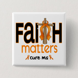 MS Faith Matters Cross 1 Vierkante Button 5,1 Cm