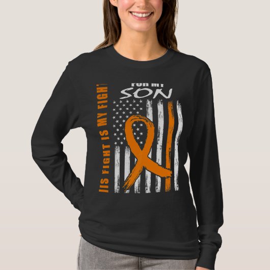 MS Family Fight Son Multiple Sclerosis American Fl T-shirt (Voorkant)