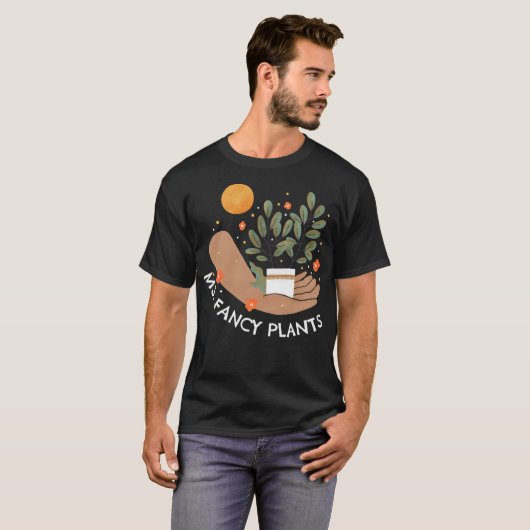 Ms. Fancy Planten - Witty Design voor Plant liefhe T-shirt (Voorkant volledig)