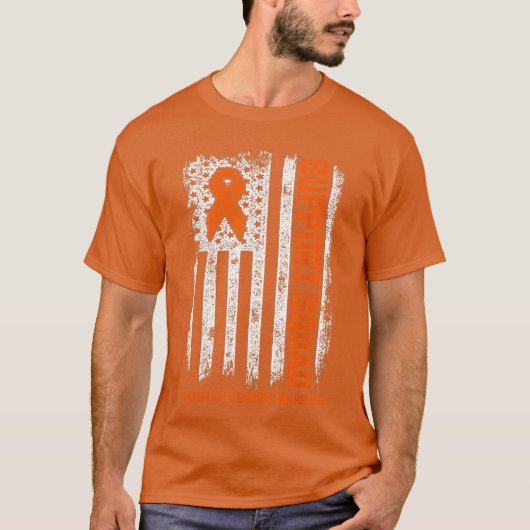 MS Flag Orange Support Squad Multiple Sclerosis Aw T-shirt (Voorkant)