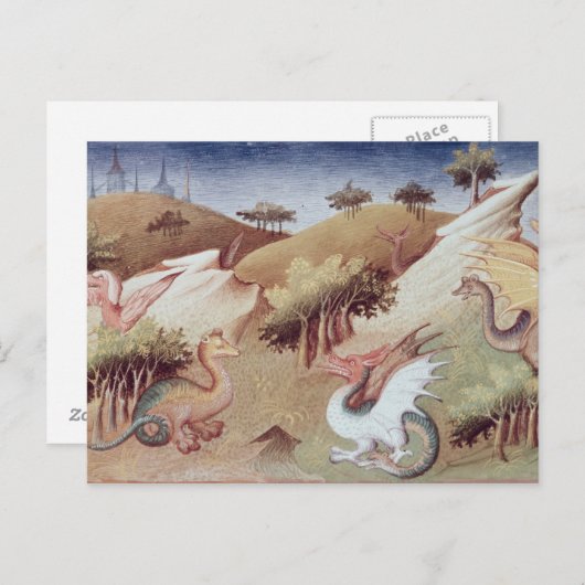 Ms Fr 2810 f.55v Dragons en andere beesten Briefkaart (Voorkant / Achterkant)
