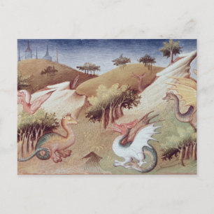 Ms Fr 2810 f.55v Dragons en andere beesten Briefkaart